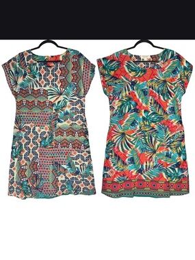 Orientique Naturally Australian Reversible Dress  Small Tropical Cotton Vacation